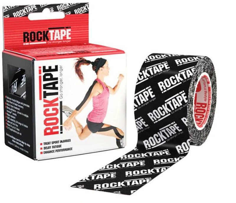 Kinesiology Tape Rocktape black with logo (5mx5cm)